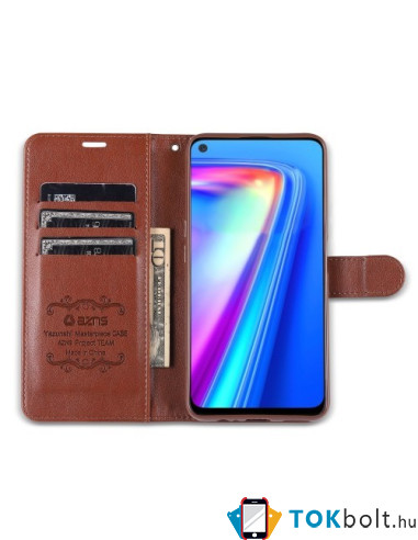Oldalra nyíló tok Realme 7 (Global) telefonhoz - BARNA
