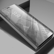 Flip telefontok átlátszó előlappal Samsung Galaxy A72 5G / A72 készülékhez - EZÜST