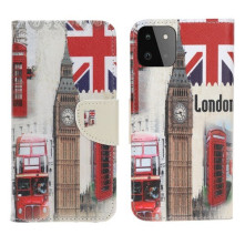 Oldalra nyíló mintás telefontok Samsung Galaxy A22 5G telefonhoz - LONDON