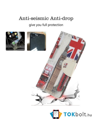 Oldalra nyíló mintás telefontok Samsung Galaxy A22 5G telefonhoz - LONDON