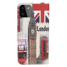 Oldalra nyíló mintás telefontok Samsung Galaxy A22 5G telefonhoz - LONDON