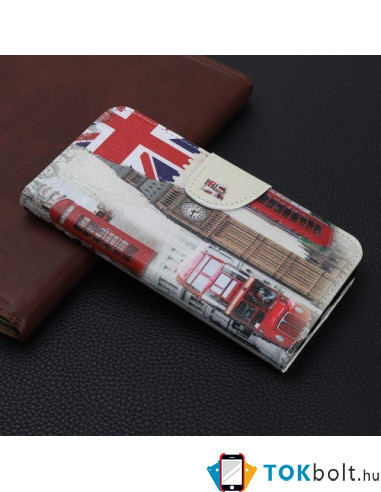 Oldalra nyíló mintás telefontok Samsung Galaxy A22 5G telefonhoz - LONDON