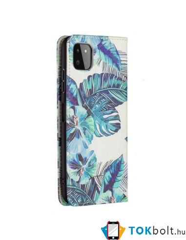 Oldalra nyíló mintás telefontok Samsung Galaxy A22 5G telefonhoz - VIRÁG