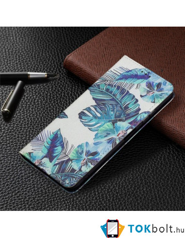 Oldalra nyíló mintás telefontok Samsung Galaxy A22 5G telefonhoz - VIRÁG