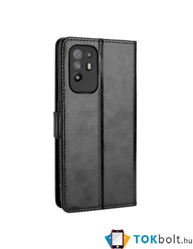 Oldalra nyíló tok Oppo Reno5 Z telefonhoz - FEKETE