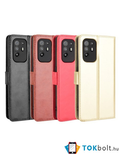 Oldalra nyíló tok Oppo Reno5 Z telefonhoz - FEKETE
