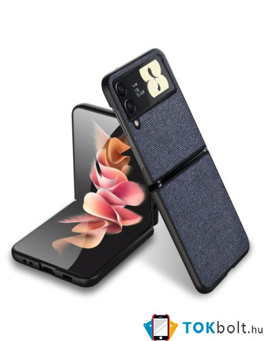 Bőr tapintású háttok Samsung Galaxy Z Flip3 5G készülékhez - KÉK
