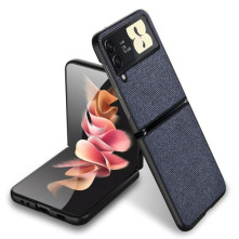Bőr tapintású háttok Samsung Galaxy Z Flip3 5G készülékhez - KÉK