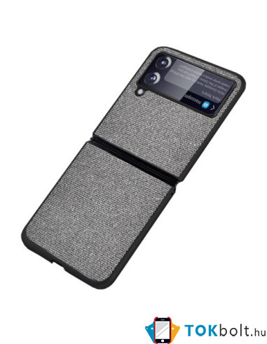 Bőr tapintású háttok Samsung Galaxy Z Flip3 5G készülékhez - SZÜRKE
