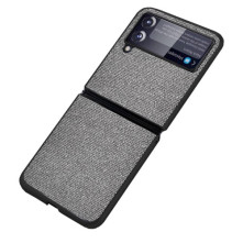 Bőr tapintású háttok Samsung Galaxy Z Flip3 5G készülékhez - SZÜRKE