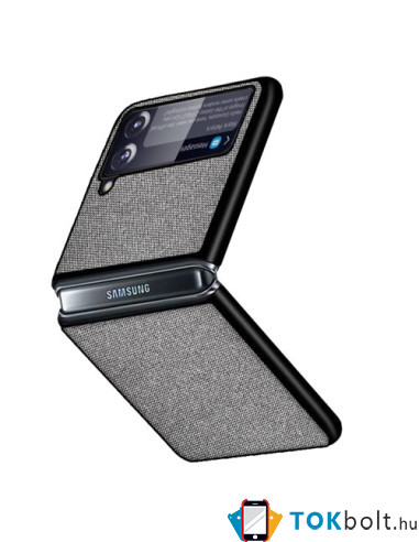 Bőr tapintású háttok Samsung Galaxy Z Flip3 5G készülékhez - SZÜRKE