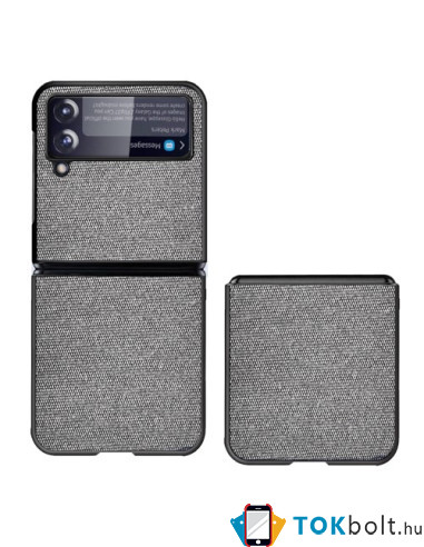 Bőr tapintású háttok Samsung Galaxy Z Flip3 5G készülékhez - SZÜRKE