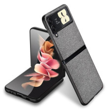 Bőr tapintású háttok Samsung Galaxy Z Flip3 5G készülékhez - SZÜRKE