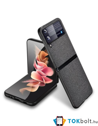 Bőr tapintású háttok Samsung Galaxy Z Flip3 5G készülékhez - FEKETE