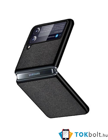 Bőr tapintású háttok Samsung Galaxy Z Flip3 5G készülékhez - FEKETE