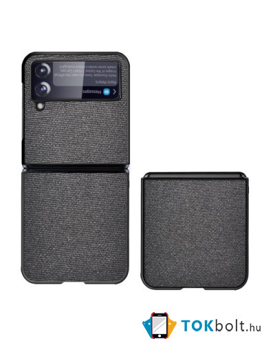 Bőr tapintású háttok Samsung Galaxy Z Flip3 5G készülékhez - FEKETE