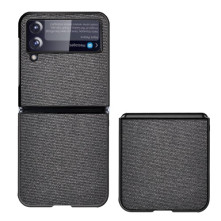 Bőr tapintású háttok Samsung Galaxy Z Flip3 5G készülékhez - FEKETE