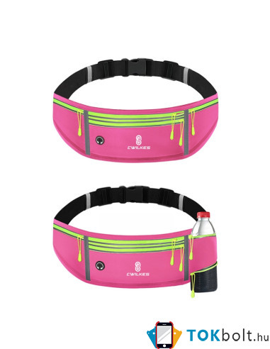 CWILKES MF-008 derékra csatolható tok sportoláshoz, futáshoz - 20x11 cm - PINK