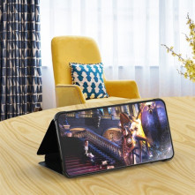 Flip telefontok átlátszó előlappal Huawei P Smart (2019) készülékhez - FEKETE