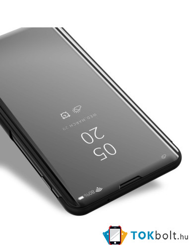 Flip telefontok átlátszó előlappal Huawei P Smart (2019) készülékhez - FEKETE