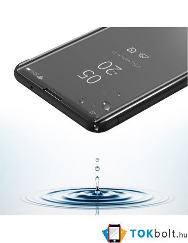 Flip telefontok átlátszó előlappal Huawei P Smart (2019) készülékhez - FEKETE