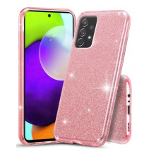 Samsung Galaxy A52 5G / A52 4G / A52s 5G, TPU rugalmas, glitteres, vékony, szilikon tok - RÓZSASZÍN