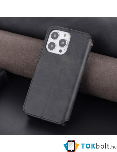 Oldalra nyíló tok Apple iPhone 13 Pro Max telefonhoz - FEKETE