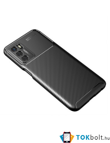 Oppo A16s karbon mintás tok - FEKETE