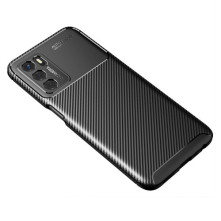 Oppo A16s karbon mintás tok - FEKETE
