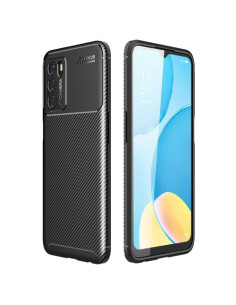 Oppo A16s karbon mintás tok - FEKETE