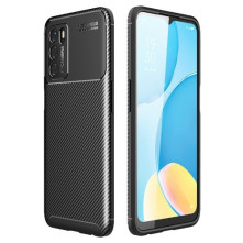 Oppo A16s karbon mintás tok - FEKETE