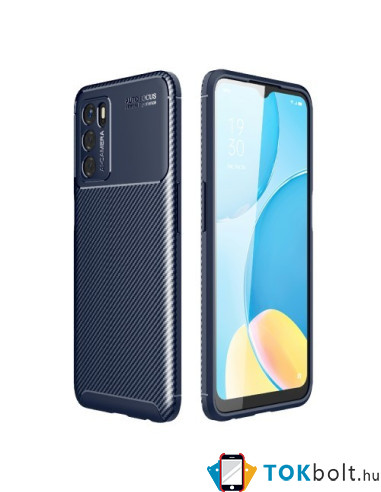 Oppo A16s karbon mintás tok - KÉK