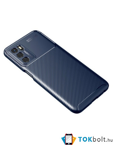 Oppo A16s karbon mintás tok - KÉK