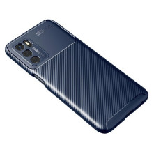 Oppo A16s karbon mintás tok - KÉK