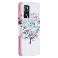 Oldalra nyíló mintás telefontok Oppo A16s telefonhoz - SZÍNES FA