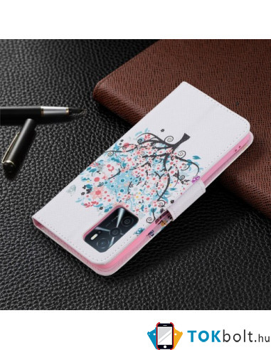 Oldalra nyíló mintás telefontok Oppo A16s telefonhoz - SZÍNES FA