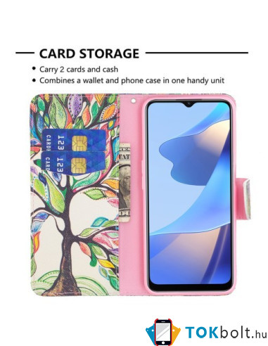 Oldalra nyíló mintás telefontok Oppo A16s telefonhoz - FESTETT FA
