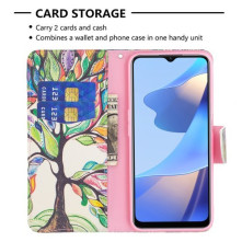 Oldalra nyíló mintás telefontok Oppo A16s telefonhoz - FESTETT FA