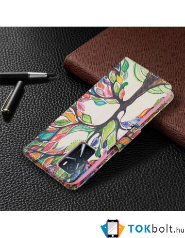 Oldalra nyíló mintás telefontok Oppo A16s telefonhoz - FESTETT FA
