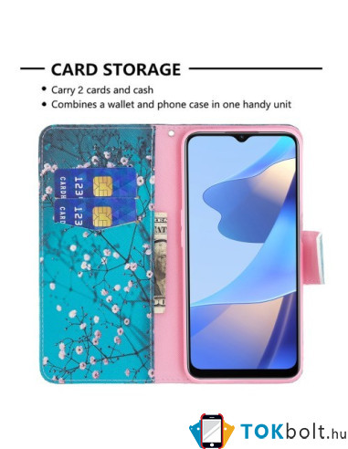 Oldalra nyíló mintás telefontok Oppo A16s telefonhoz - TAVASZI VIRÁG