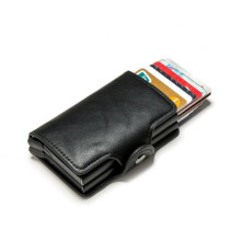 Bankkártya, igazolvány tartó tárca RFID védelemmel - 11 x 8 x 3 cm - FEKETE