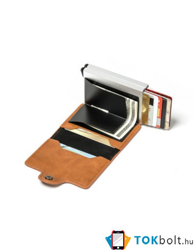 Bankkártya, igazolvány tartó tárca RFID védelemmel - 11 x 8 x 3 cm - FEKETE