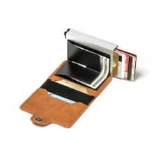 Bankkártya, igazolvány tartó tárca RFID védelemmel - 11 x 8 x 3 cm - FEKETE