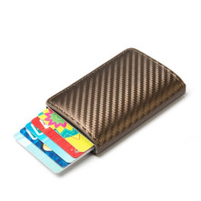 Karbon mintás bankkártya, igazolvány tartó tárca RFID védelemmel - 11 x 8 x 3 cm - ARANY
