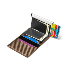 Karbon mintás bankkártya, igazolvány tartó tárca RFID védelemmel - 11 x 8 x 3 cm