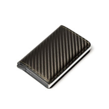Karbon mintás bankkártya, igazolvány tartó tárca RFID védelemmel - 11 x 8 x 3 cm - GRAFIT