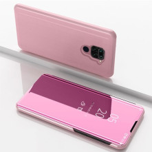 Flip telefontok átlátszó előlappal Xiaomi Redmi Note 9 készülékhez - RÓZSAARANY