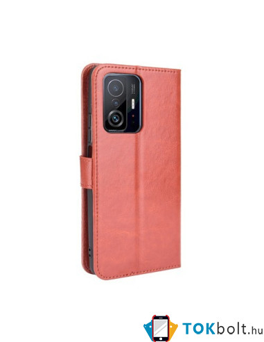 Oldalra nyíló tok Xiaomi 11T Pro telefonhoz - BARNA