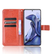 Oldalra nyíló tok Xiaomi 11T Pro telefonhoz - BARNA