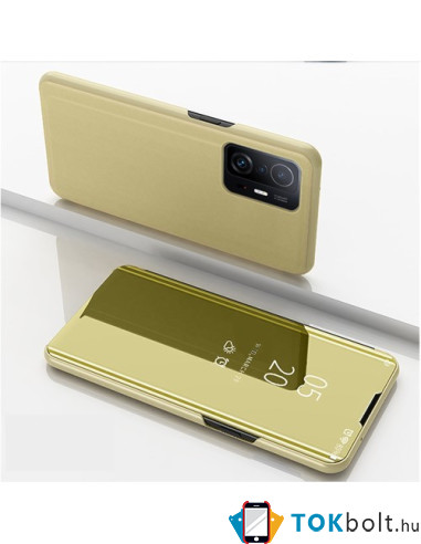 Flip telefontok átlátszó előlappal Xiaomi 11T készülékhez - ARANY